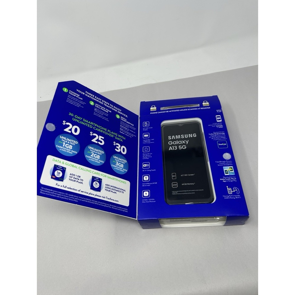 Tracfone Samsung Galaxy A13 5G SM-S136DL 4GB/64GB Black 6.5''